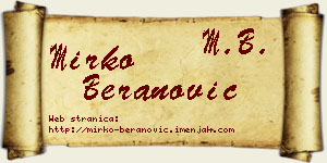 Mirko Beranović vizit kartica